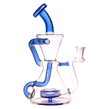MAV Glass - The Yosemite Recycler Bong in Blue with Vortex Percolator - Front View