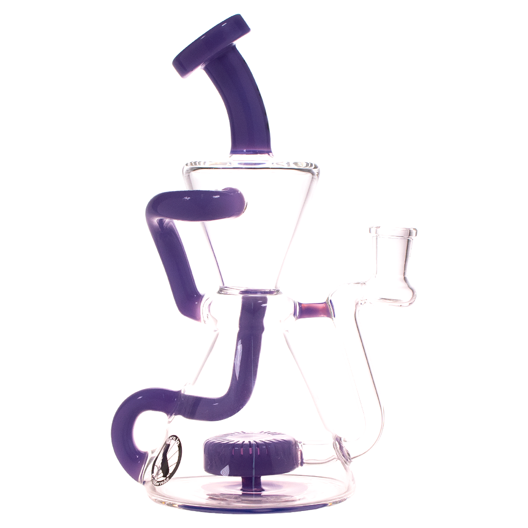 MAV Glass - The Yosemite Recycler Bong in Purple with Vortex Percolator and 9" Height