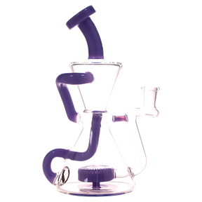 MAV Glass - The Yosemite Recycler Bong in Purple with Vortex Percolator and 9" Height