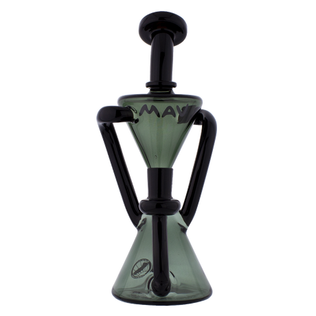 MAV Glass - The Zuma Recycler Dab Rig in Smoke, 9" with Vortex Percolator, Front View