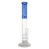 MAV Glass - Blue Triple Honeycomb Straight Tube Bong, 18" Height, 50mm Diameter