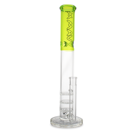 MAV Glass 18" Triple Honeycomb Straight Tube Bong with Clear Glass and Green Accents