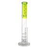 MAV Glass 18" Triple Honeycomb Straight Tube Bong with Clear Glass and Green Accents