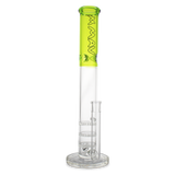 MAV Glass 18" Triple Honeycomb Straight Tube Bong with Clear Glass and Green Accents