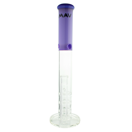 MAV Glass 18" Triple Honeycomb Straight Tube Bong in Purple, Front View on White Background