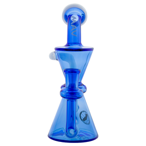 MAV Glass - Blue & White Tx220 Dab Rig with Vortex Percolator - Front View