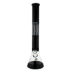 MAV Glass - Wig Wag Beaker Bong in Black, Front View, 18" Tall, 50mm Diameter, 5mm Thickness