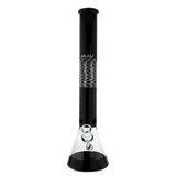 MAV Glass - Wig Wag Beaker Bong in Black, Front View, 18" Tall, 50mm Diameter, 5mm Thickness