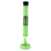 MAV Glass - Wig Wag Beaker Bong in Slime Green, 18" Tall with 50mm Diameter, Front View