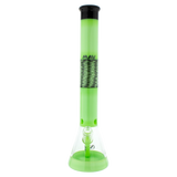 MAV Glass - Wig Wag Beaker Bong in Slime Green, 18" Tall with 50mm Diameter, Front View