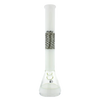 MAV Glass - Wig Wag Beaker Bong in White, 18" Tall, 50mm Diameter, Front View on White Background