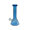 MAV Glass Mini Slim Neck Beaker in Ink Blue, 8" height, 14mm joint, portable design, front view
