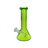 MAV Glass Mini Slim Neck Colored Beaker in vibrant green, 8" tall, front view on white background