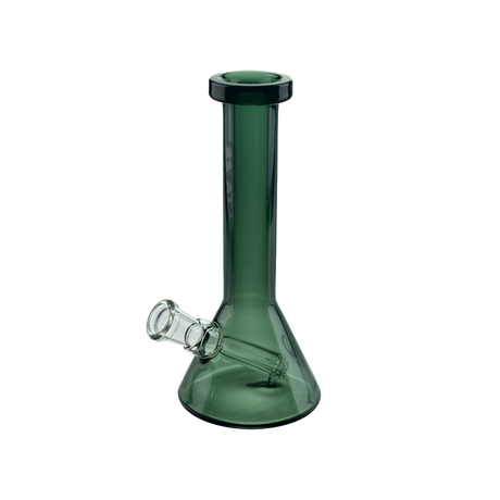 MAV Glass Mini Slim Neck Beaker in Transparent Black, 8" tall, portable design, glass on glass joint