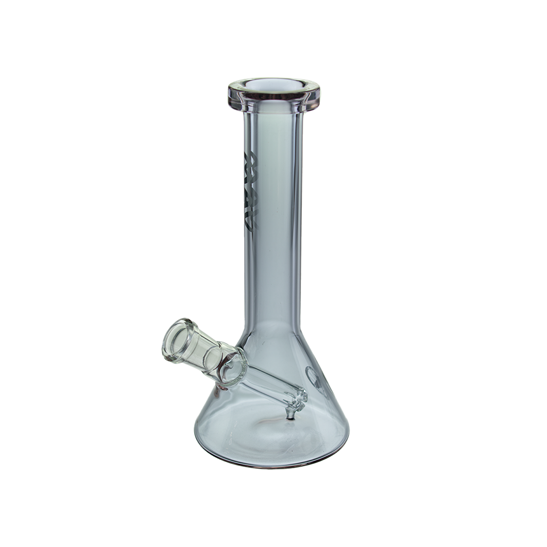 MAV Glass Mini Slim Neck Beaker in Transparent Purple with Glass on Glass Joint and Deep Bowl