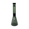MAV Glass Mini Zebra Beaker in Transparent Black, 13.5" Tall with 14mm Joint - Front View