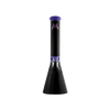 MAV Glass Mini Zebra Beaker in Purple and Black, 13.5" Tall with 14mm Joint, Front View
