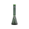 MAV Glass Mini Zebra Beaker in Seafoam, Front View, 13.5" Tall with 14mm Joint