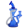 MAV Glass Mini Zuma Recycler Dab Rig in Ink Blue with Vortex Percolator - Front View