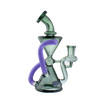 MAV Glass Mini Zuma Recycler Dab Rig in Smoke and Purple with Vortex Percolator - Front View