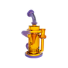 MAV Glass Monterey Recycler Dab Rig in Gold and Purple with Vortex Percolator - Side View