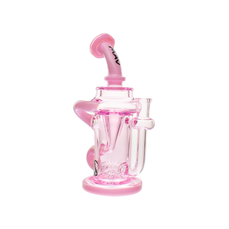 MAV Glass Monterey Recycler Dab Rig in Pink with Vortex Percolator, 8.25" Height, Side View