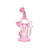MAV Glass Monterey Recycler Dab Rig in Pink with Vortex Percolator, 8.25" Height, Side View