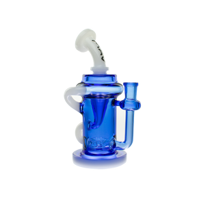 MAV Glass Monterey Recycler Dab Rig in Ink Blue with Vortex Percolator and 14mm Joint - Front View