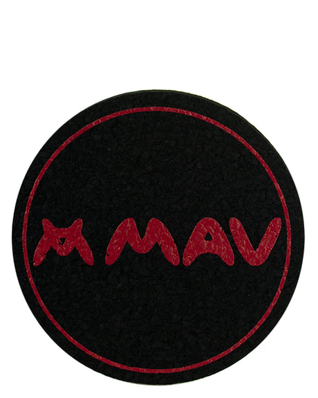 MAV Glass Moodmat Rubber Dab Mat in black with red logo, top view, perfect for dab rig accessories.