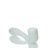 MAV Glass Pocket Sherlock in White - Compact 3.5" Hand Pipe for Concentrates, Side View