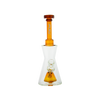 MAV Glass Pyramid Hourglass Bong in Amber with Slitted Pyramid Percolator, Front View on White Background