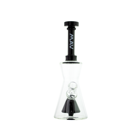 MAV Glass Pyramid Hourglass Bong in Black with Slitted Pyramid Percolator - Front View