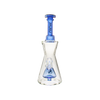 MAV Glass Pyramid Hourglass Bong in Ink Blue with Slitted Pyramid Percolator - Front View