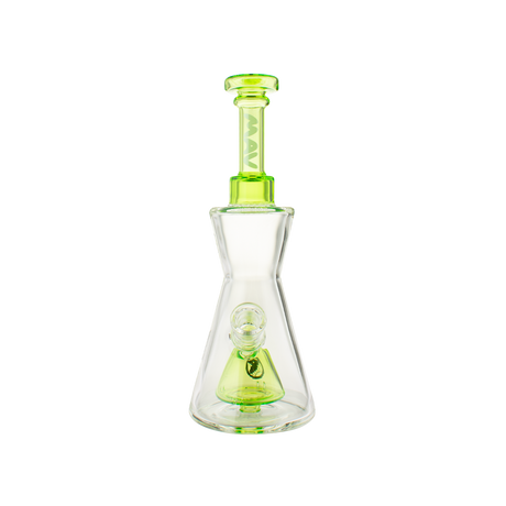 MAV Glass Pyramid Hourglass Bong with Slitted Pyramid Percolator, 10" Beaker Design, Front View