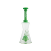 MAV Glass Pyramid Hourglass Bong in Seafoam with Slitted Percolator, 10" Height, Front View