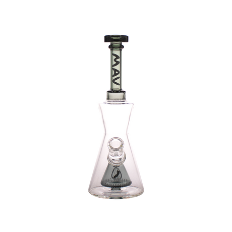 MAV Glass Pyramid Hourglass Bong with Slitted Pyramid Percolator, 10" Tall, 14mm Joint - Front View