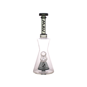 MAV Glass Pyramid Hourglass Bong with Slitted Pyramid Percolator, 10" Tall, 14mm Joint - Front View