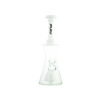 MAV Glass Pyramid Hourglass Bong in White with Slitted Percolator, Front View on White Background