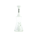 MAV Glass Pyramid Hourglass Bong in White with Slitted Percolator, Front View on White Background