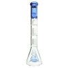 MAV Glass Pyramid to Double UFO Beaker Bong in Blue with 18" Height and 18-19mm Joint Size