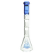 MAV Glass Pyramid to Double UFO Beaker Bong in Blue with 18" Height and 18-19mm Joint Size