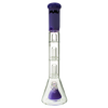 MAV Glass Purple Pyramid to Double UFO Beaker Bong Front View on White Background