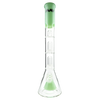 MAV Glass Pyramid to Double UFO Beaker Bong in Seafoam, 18" height, 18-19mm joint, front view