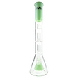 MAV Glass Pyramid to Double UFO Beaker Bong in Seafoam, 18" height, 18-19mm joint, front view