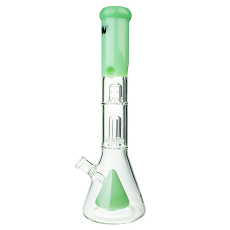 MAV Glass Pyramid to Single UFO Beaker Bong in Seafoam, 15" Tall with 18-19mm Joint Size