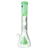 MAV Glass Pyramid to Single UFO Beaker Bong in Seafoam, 15" Tall with 18-19mm Joint Size