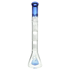 MAV Glass Pyramid To Triple Ufo Beaker in Ink Blue, 21" tall with 18-19mm joint size, front view