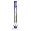 MAV Glass Pyramid To Triple UFO Beaker Bong in Purple - 21" Tall with 18-19mm Joint - Front View