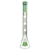 MAV Glass Pyramid to Triple UFO Beaker Bong in Seafoam, 21" Tall with 18-19mm Joint, Front View