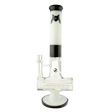 MAV Glass 17" Quintuple Shower Inline Rim Perc Bong in Black, Front View on White Background